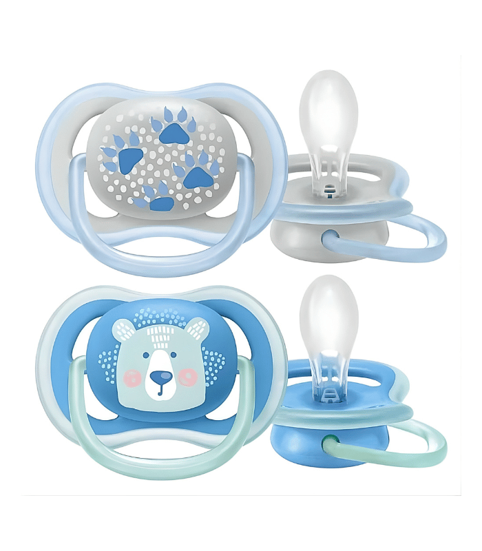 Avent Sucette Ultra Air 6-18 Mois Ours & Pâtes d’Ours SCF085/06 – Lot de 2