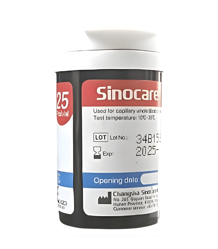 Sinocare Bandelettes de Test de Glycémie 25 pièces