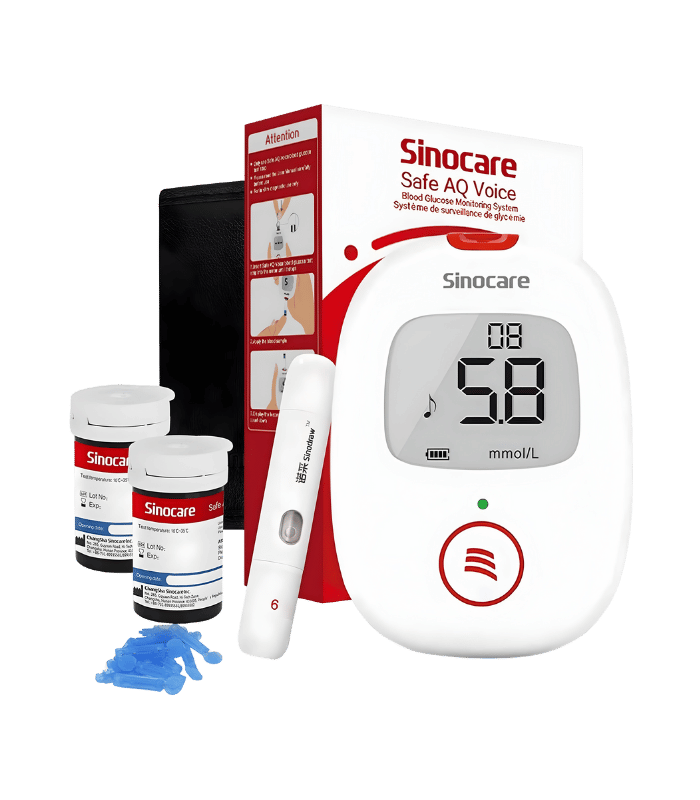 Sinocare Safe AQ Voice Glucomètre Vocal pour Surveillance de la Glycémie