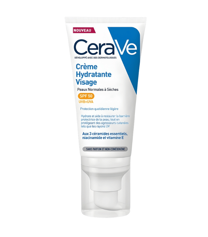 Cerave Crème Hydratante Visage Peau Normale à Sèche SPF50 52ml
