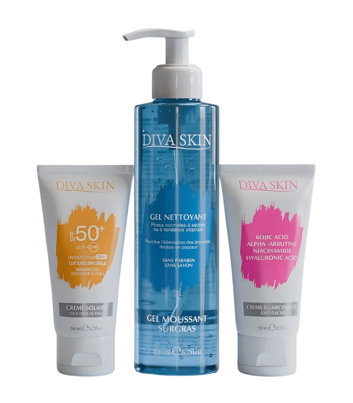 Diva Skin PACK Creme Anti Taches 50ml+ Gel Nettoyant 200ml + Ecran Invisible
