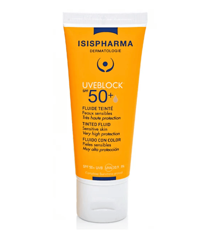 Isispharma Uveblock Fluide Teinté SPF50+ Visage Peaux Sensibles 40ml