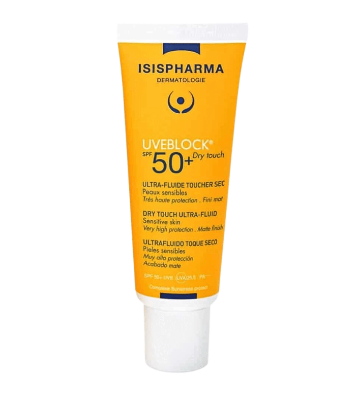 Isispharma Uveblock Ultra-Fluide SPF50+ Teinte Claire Toucher Sec Peaux Grasses 40ml