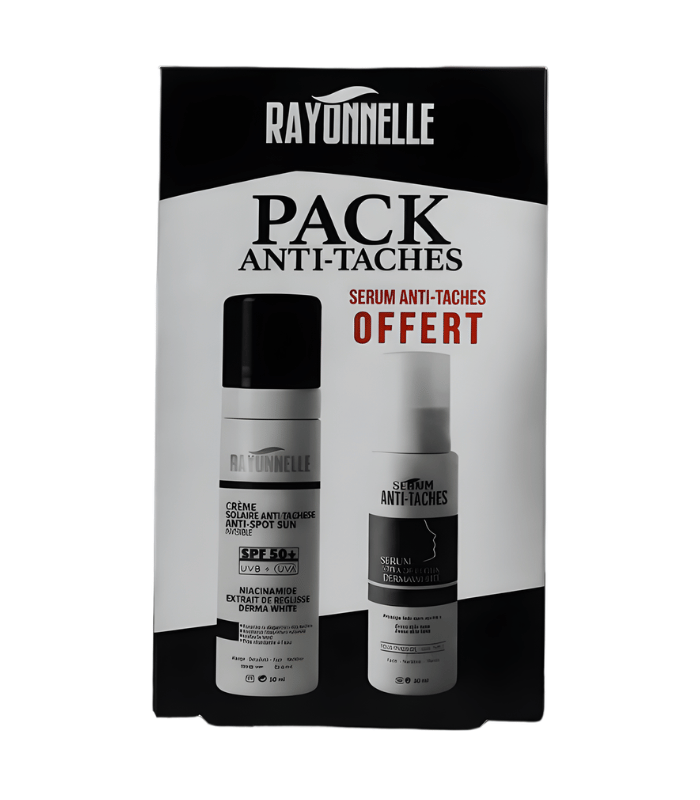 Rayonnelle Pack Anti-Taches – Crème Solaire SPF50 + Sérum Anti-Taches