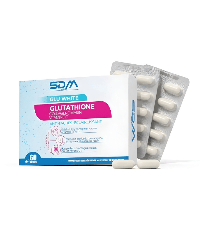 SDM Boost Glu White Glutathione Collagène Marin Vitamine C – 60 Gélules