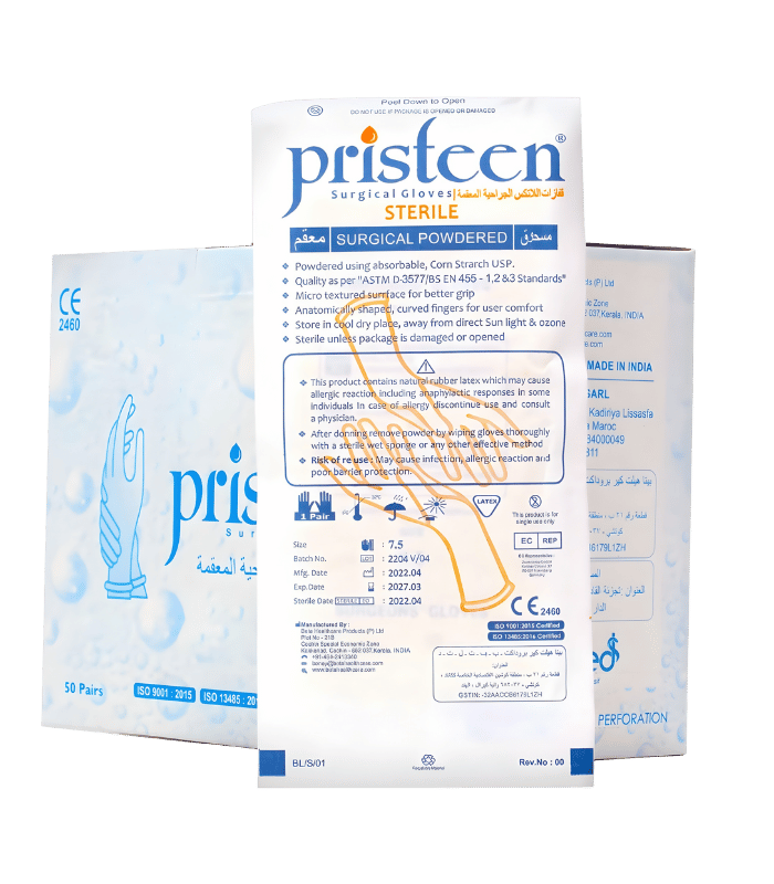 Pristeen Gants Stériles Poudrés
