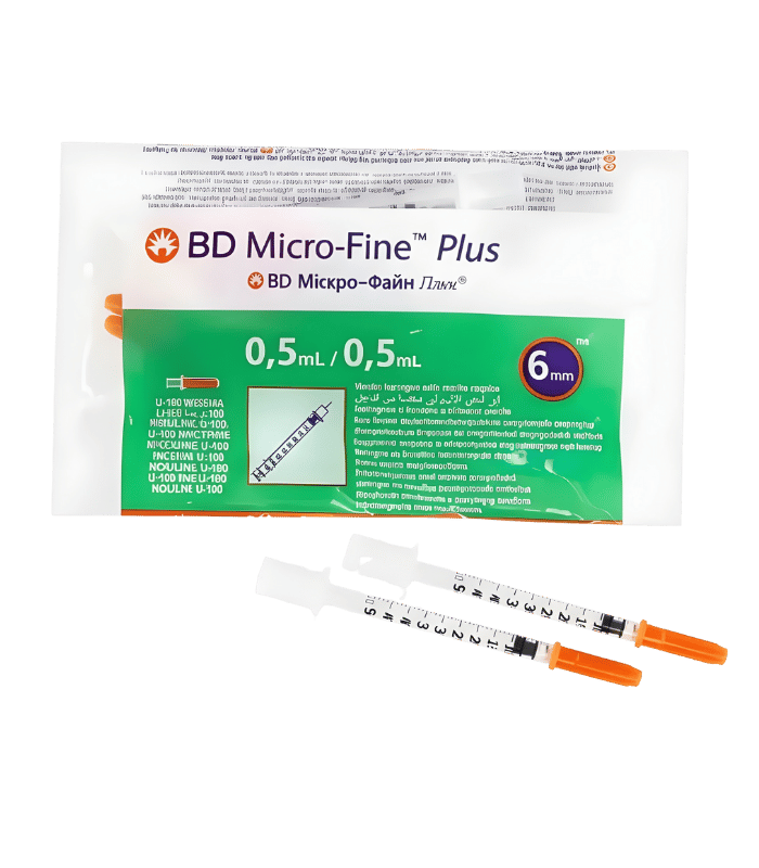 BD Micro-Fine Plus Seringues à Insuline 0,5 ml U-100 Avec Aiguille 6 mm